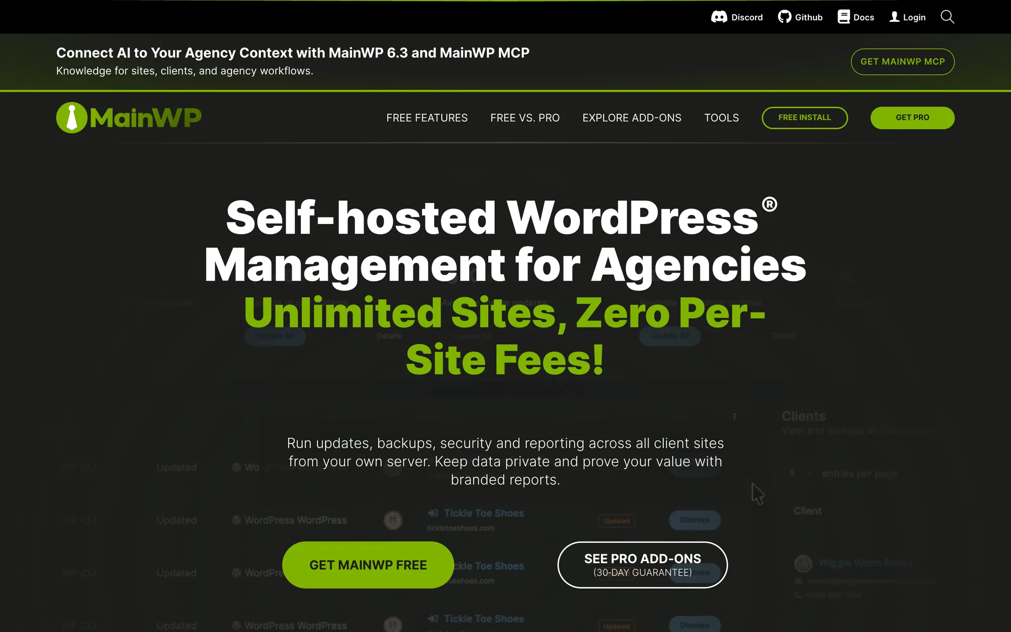 MainWP's website at mainwp.com
