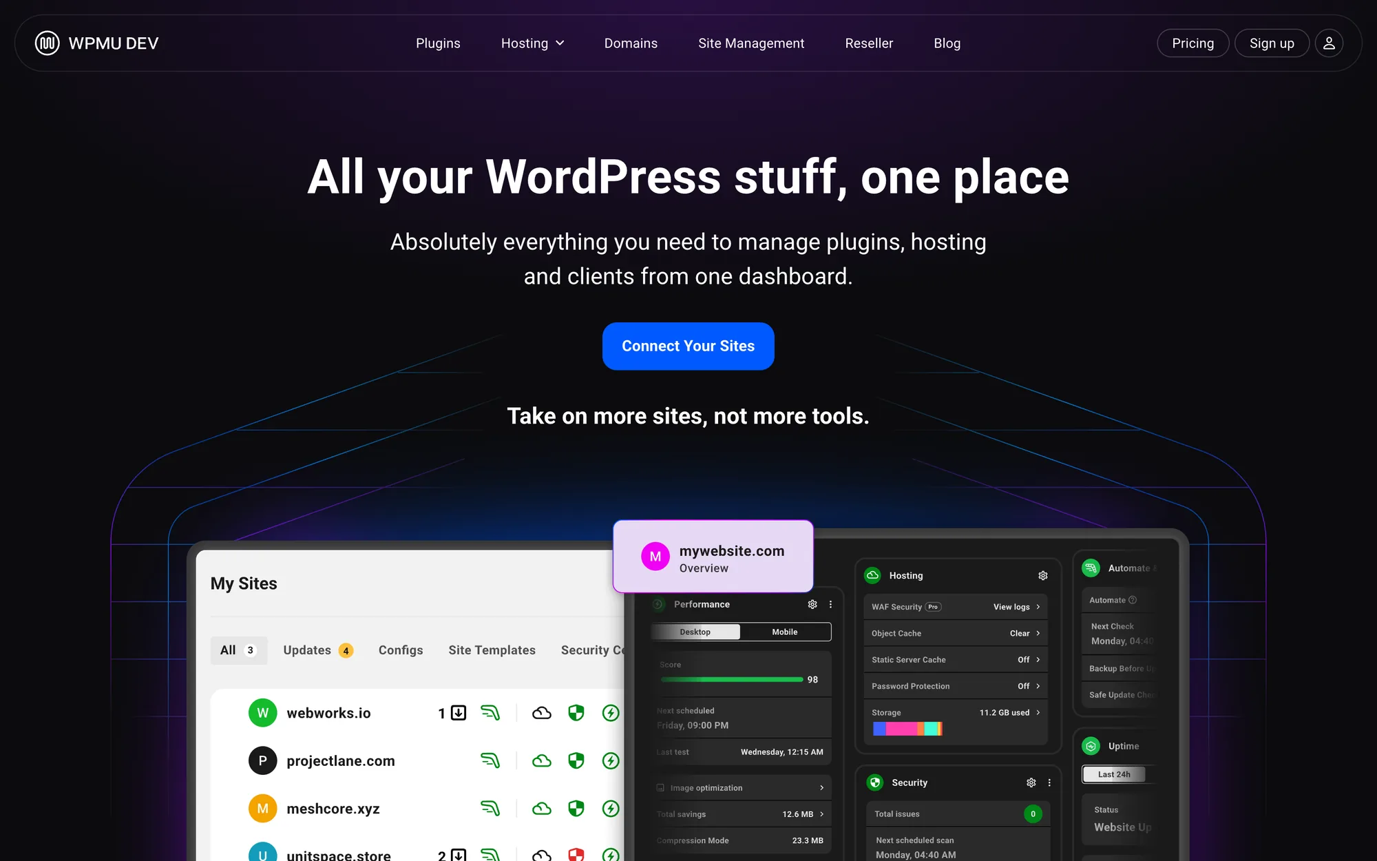 WPMU DEV's website at wpmudev.com